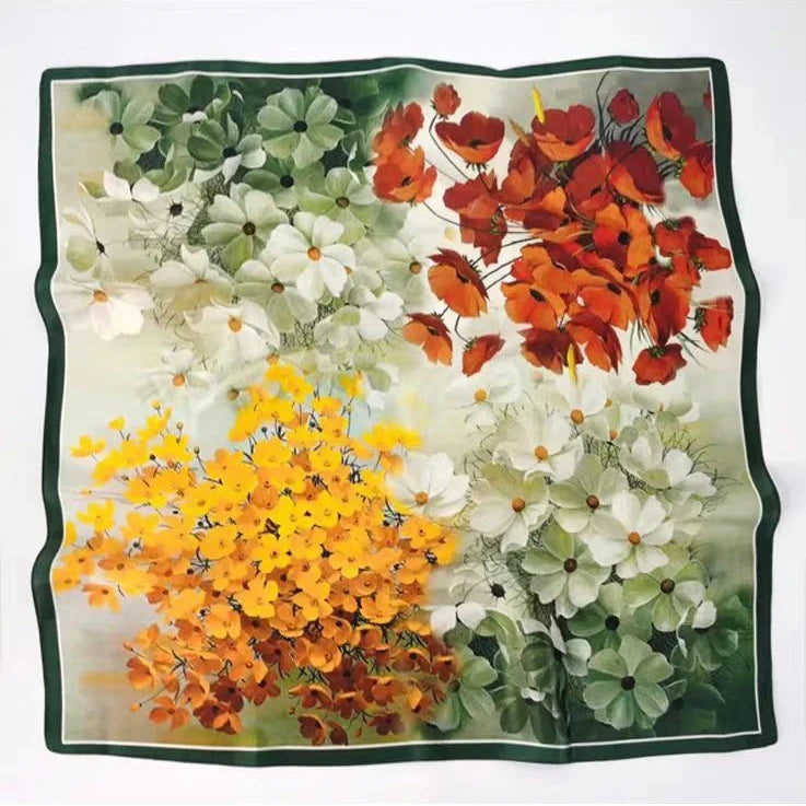 Fashion 100% Real Silk Scarf 53cm Square Bandelet Women's Silk Temperament Small Scarf Neck Decorative Wrap Printed Scarves