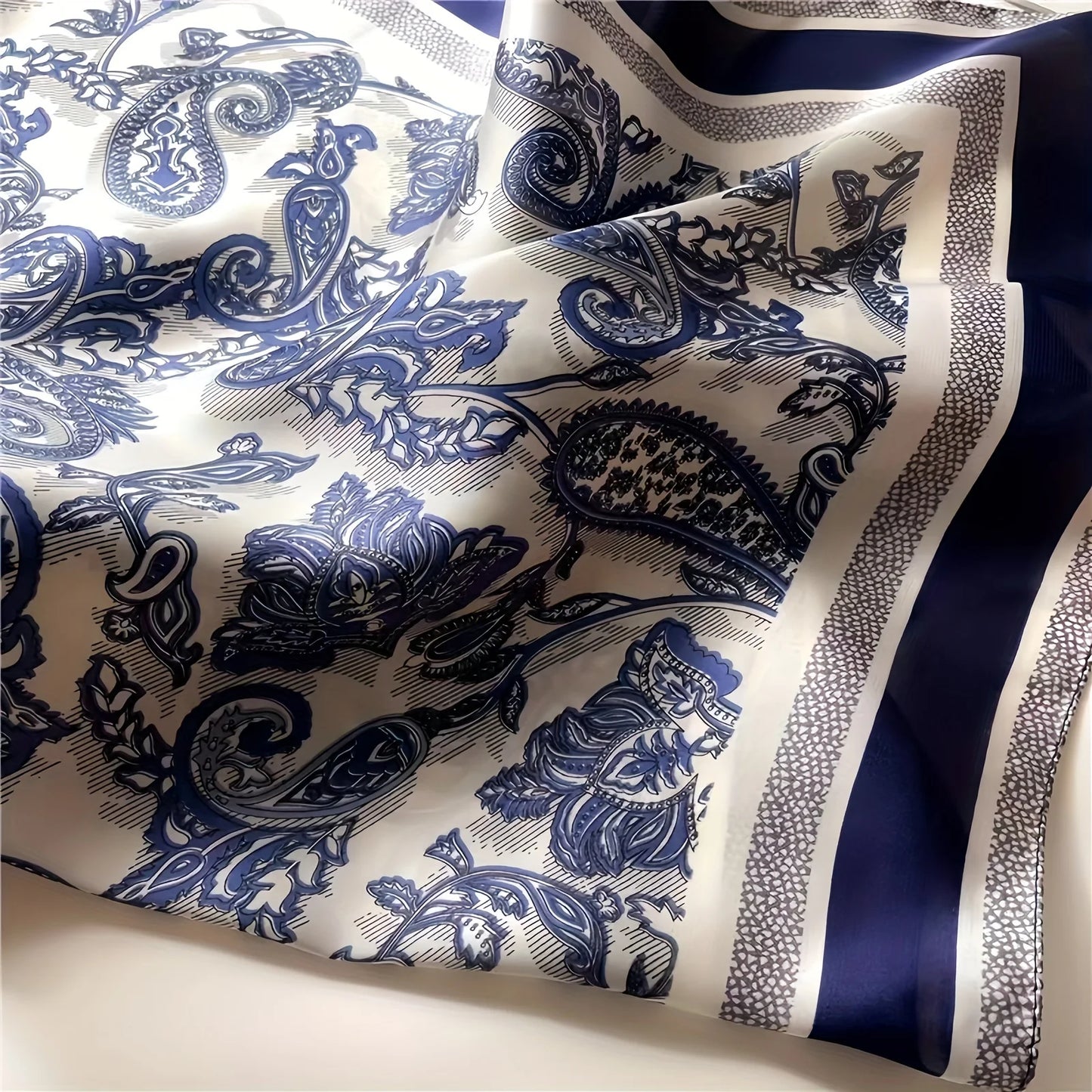 Bohemian Style Paisley Floral Print Women’s Square Silk Scarf Satin Head Wrap Design Scarves Bandana Hijab Kerchief