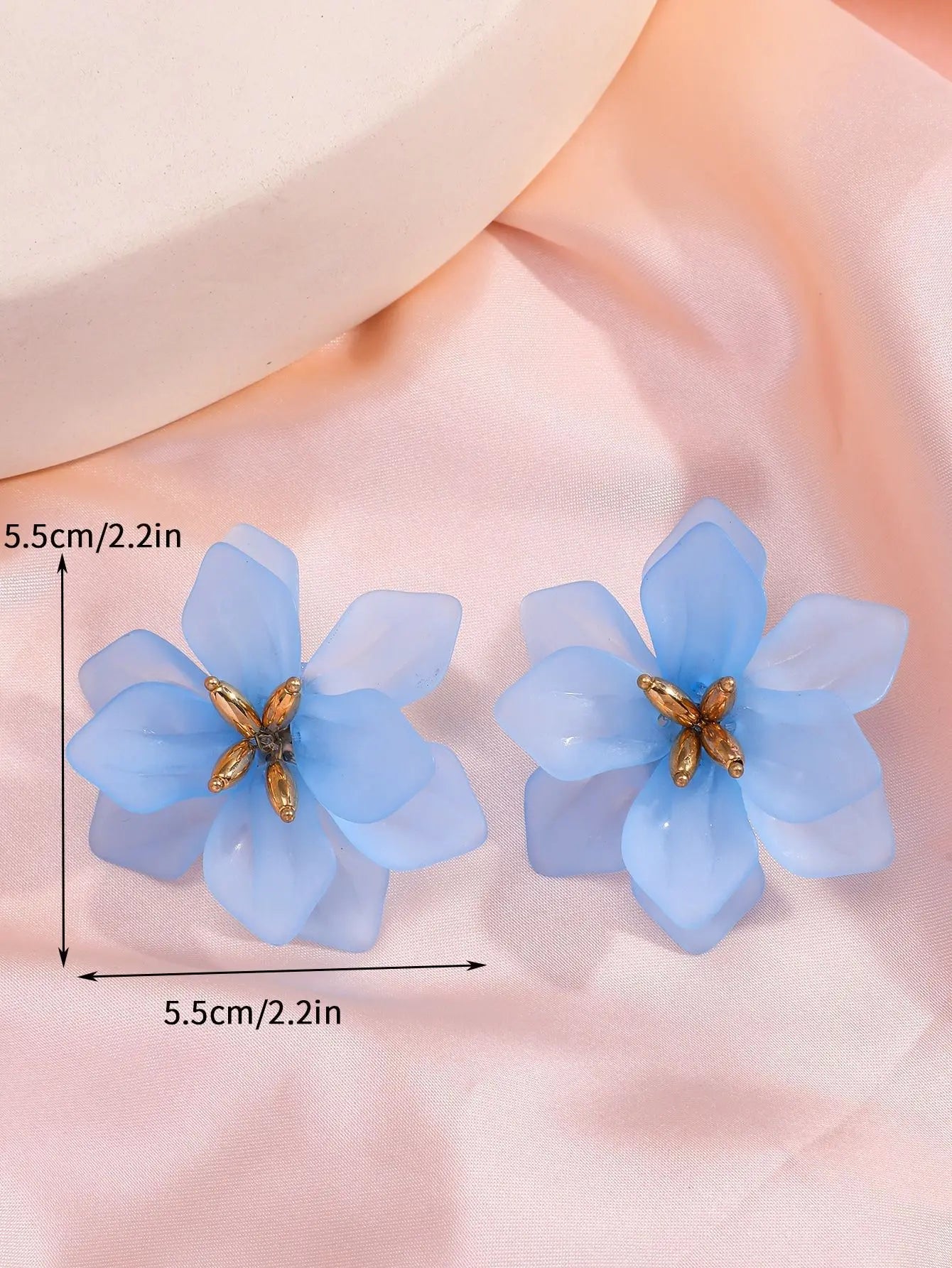 New Multi Color Acrylic Flower Stud Earrings for Women Korean Fashion Cute Super Fairy Temperament Earrings Jewelry Accessories
