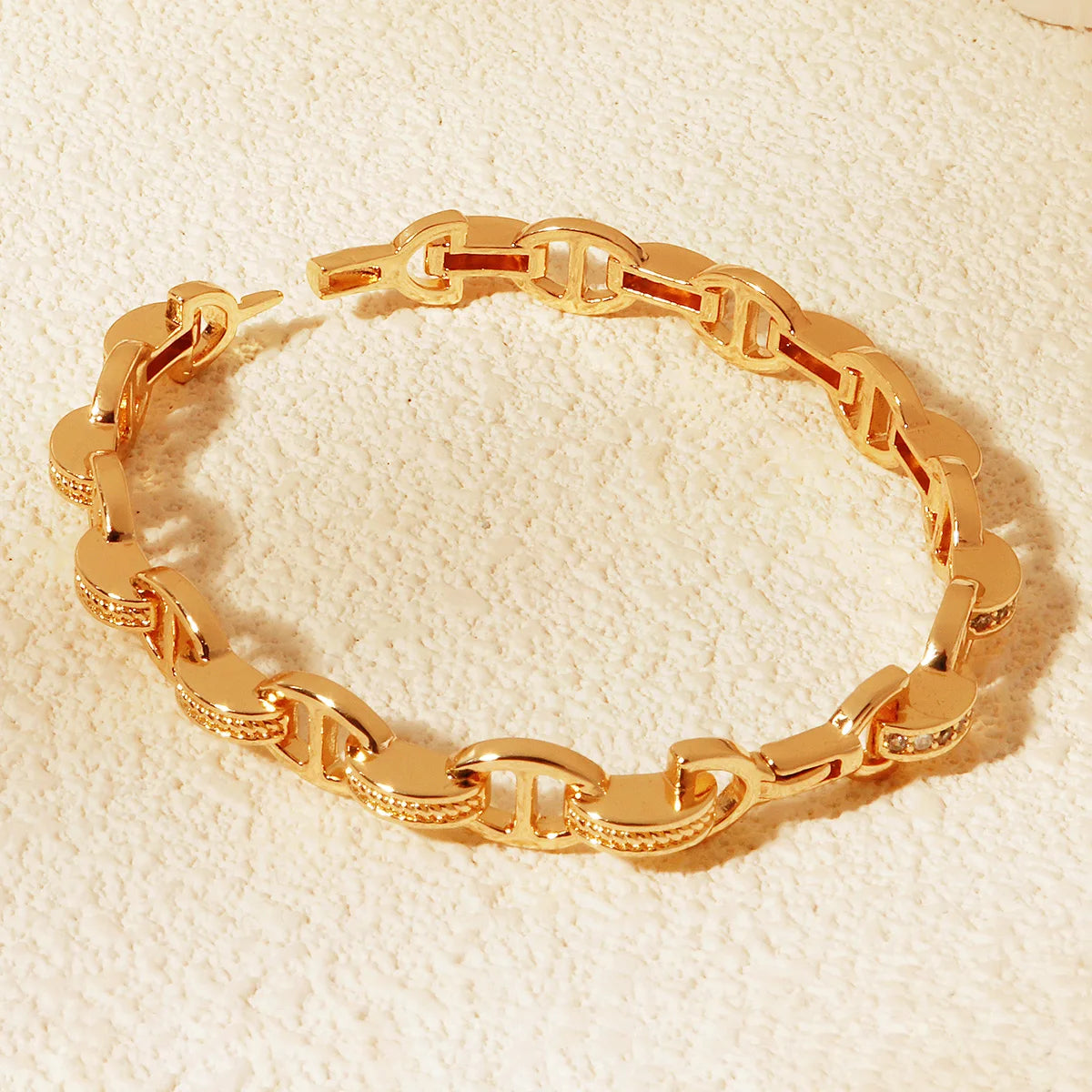 Miallo New Stainless Steel Trendy Open Bracelet Daily Bangles For Women Simple Lock Clasp Sparkling Zirconia Bracelet As Gifts