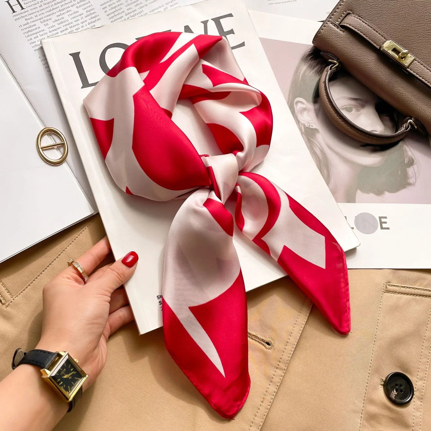 Luxury Horse  Silk Shawl Square Scarf For Women Print Hijab Summer Wraps Neckerchief Female 70*70cm Handkerchief Bandana Girl