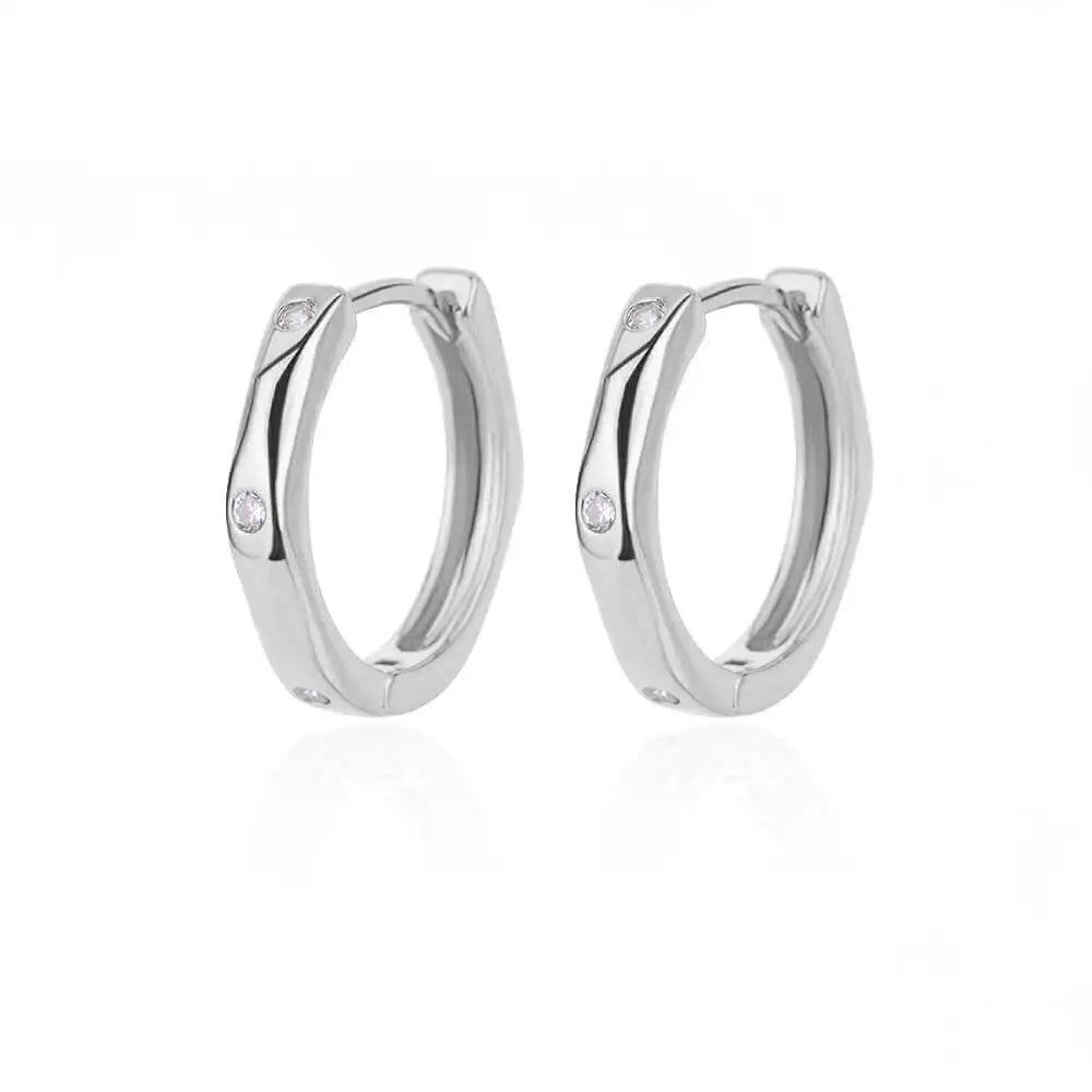 Free Shipping Zircon Geometric Earrings For Women Stainless Steel Gold Color Piercing Earring 2025 Fashion Wedding Jewelry Gift
