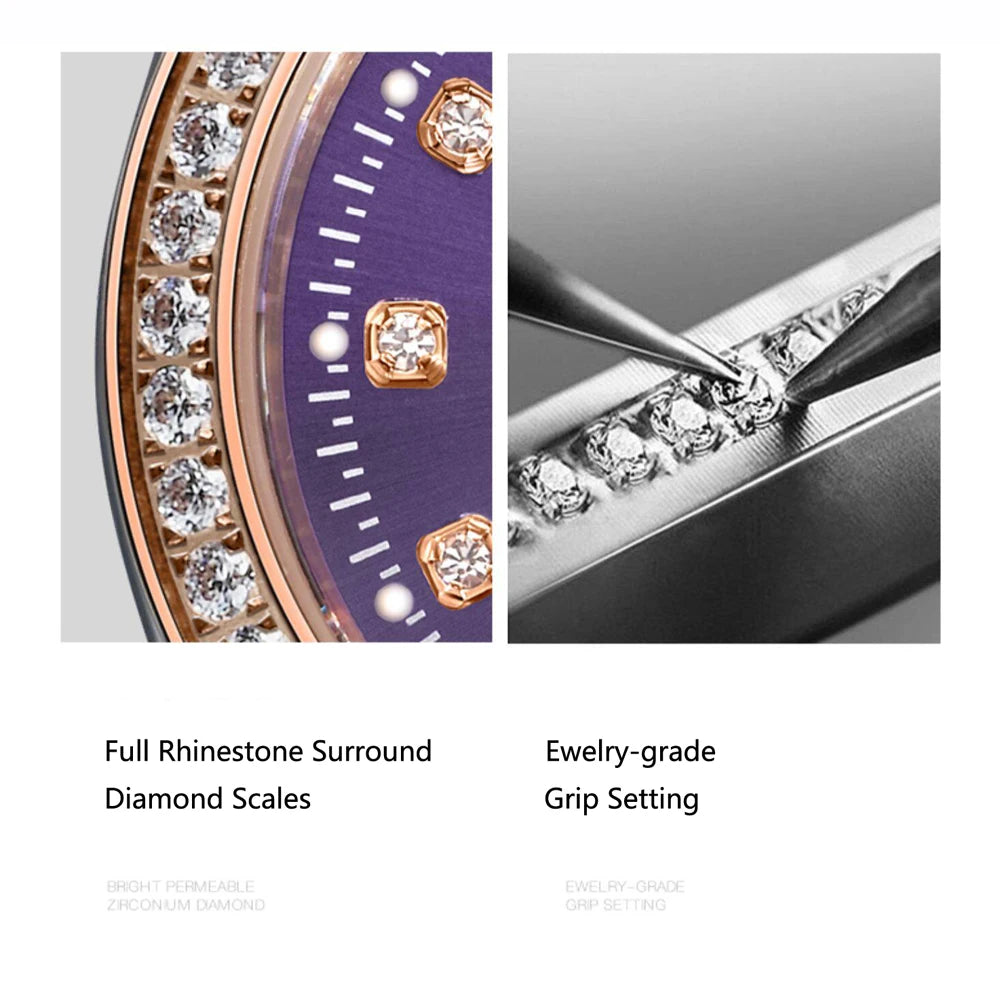 Switzerland I&W CARNIVAL Luxury Brand MIYOTA Quartz Women's Watches Ultra-thin Sapphire Waterproof Rhinestone Auto Date 55869L