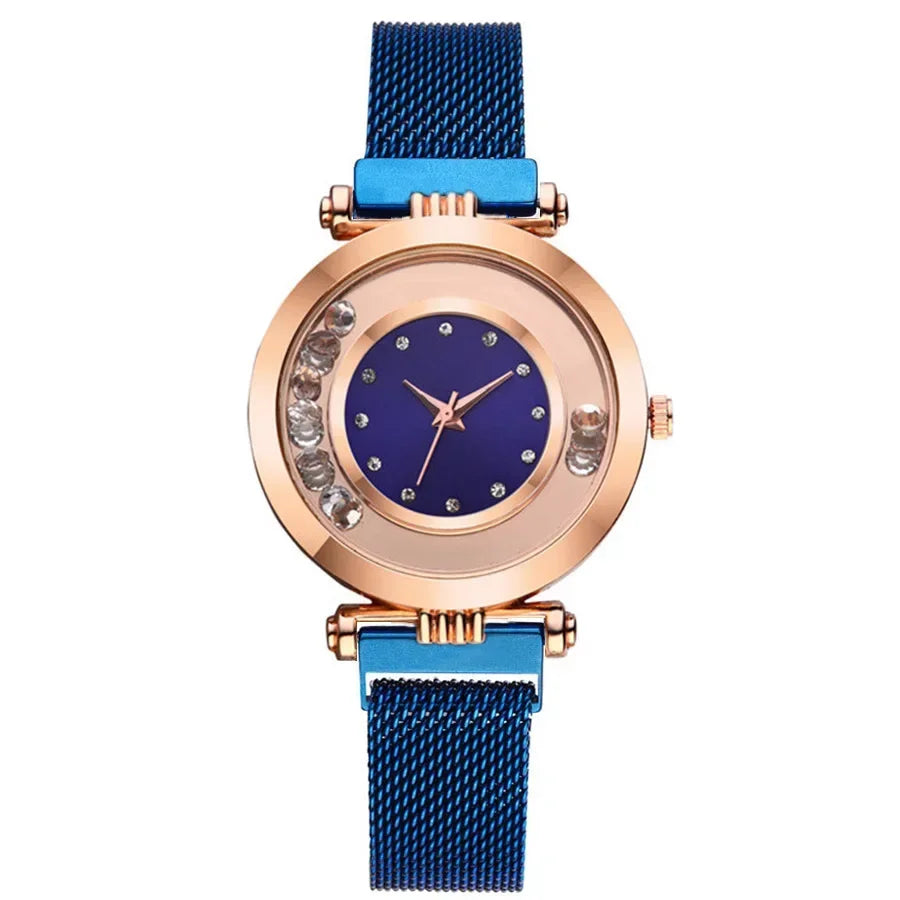 Fashion Luxury Watches for Women Stylish Elegant Strap Buckle Rhinestones Magnetite Magnet Ball Ladies Female Wrist Watch Clock