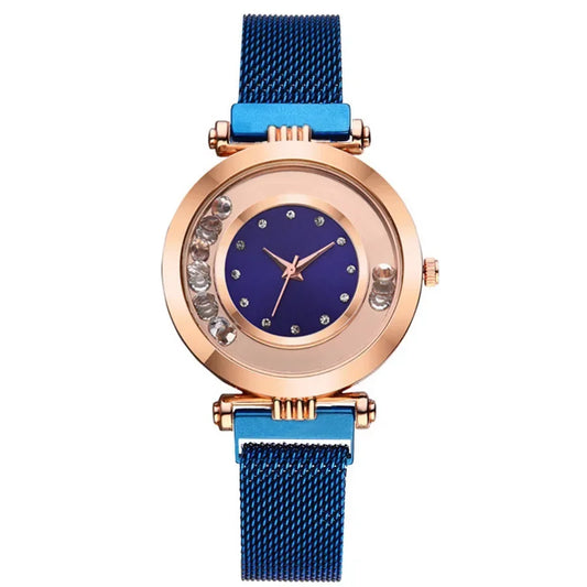 Fashion Luxury Watches for Women Stylish Elegant Strap Buckle Rhinestones Magnetite Magnet Ball Ladies Female Wrist Watch Clock