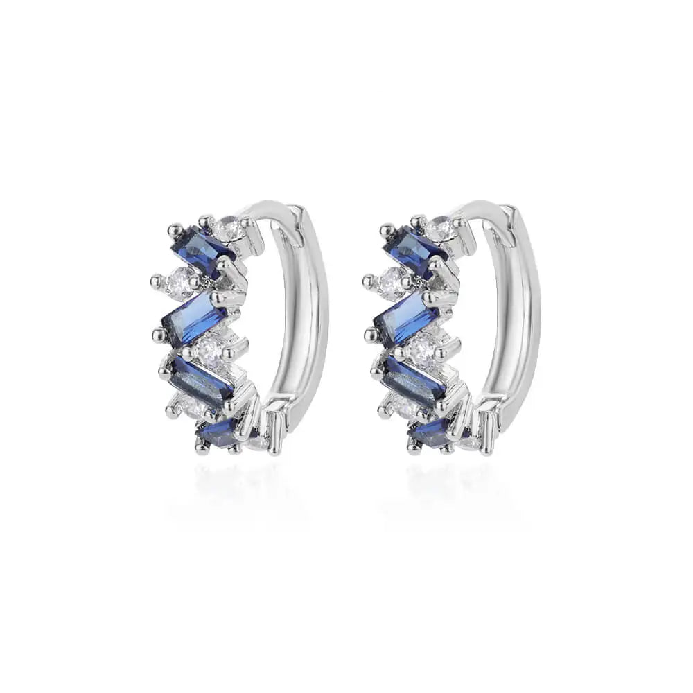 Rainbow Zircon Earring For Women Girls Stainless Steel Hoop Piercing Earring 2024 New Trend Luxury Wedding Jewelry Gift