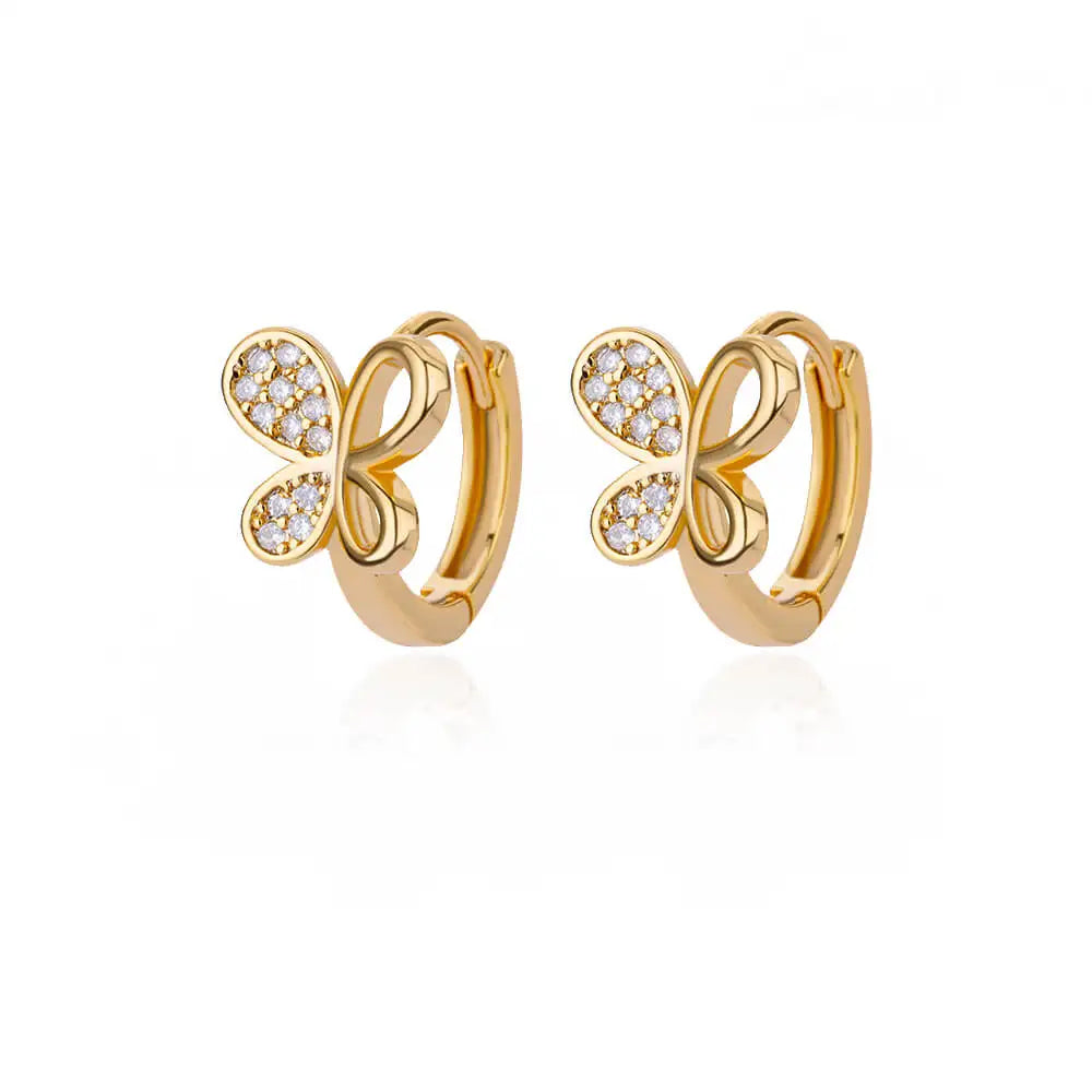 Zircon Snowflake Earrings For Women Gold Color Stainless Steel Flower Geometric Hoop Earring Aesthetic Luxury Wedding Jewerly