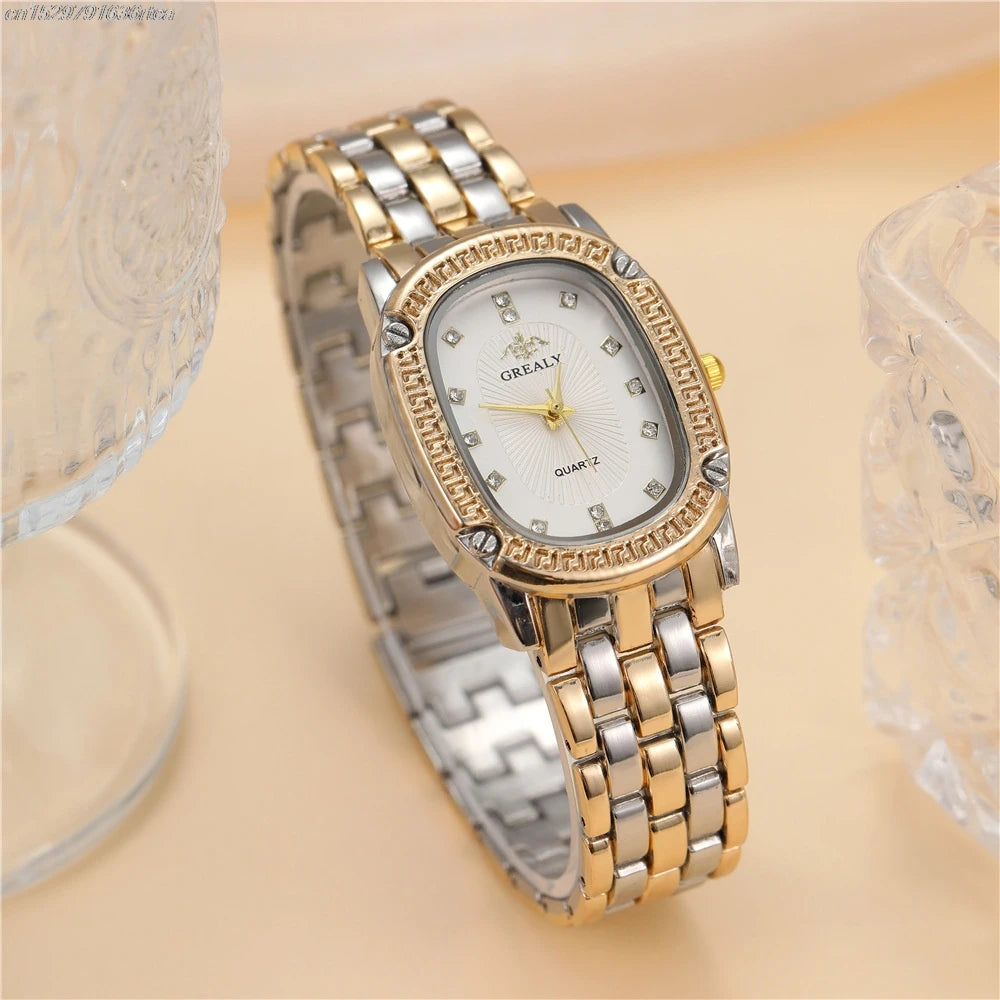 Luxury 2025 Women's Simple Quartz Watch Casual Green Diamond Set design Female Dress stainless steel bracelet clock Watches