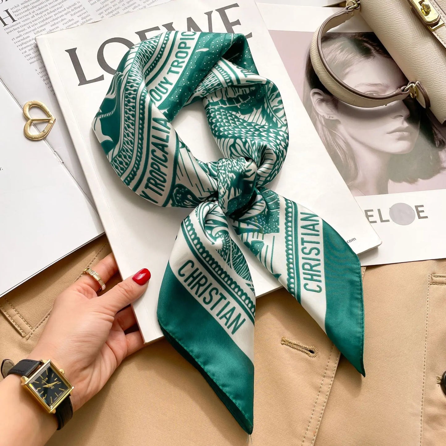 Luxury Horse  Silk Shawl Square Scarf For Women Print Hijab Summer Wraps Neckerchief Female 70*70cm Handkerchief Bandana Girl