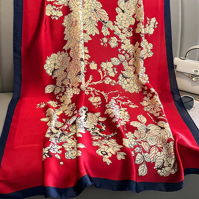 Spring Scarf Women's Luxury Design Polyester Material Smooth Scarf Soft Shawl Beach