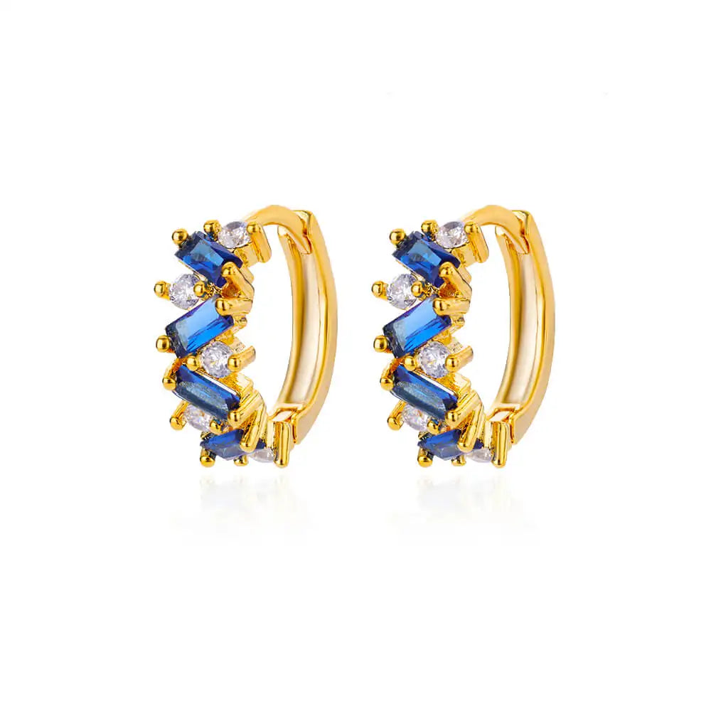 Rainbow Zircon Earring For Women Girls Stainless Steel Hoop Piercing Earring 2024 New Trend Luxury Wedding Jewelry Gift