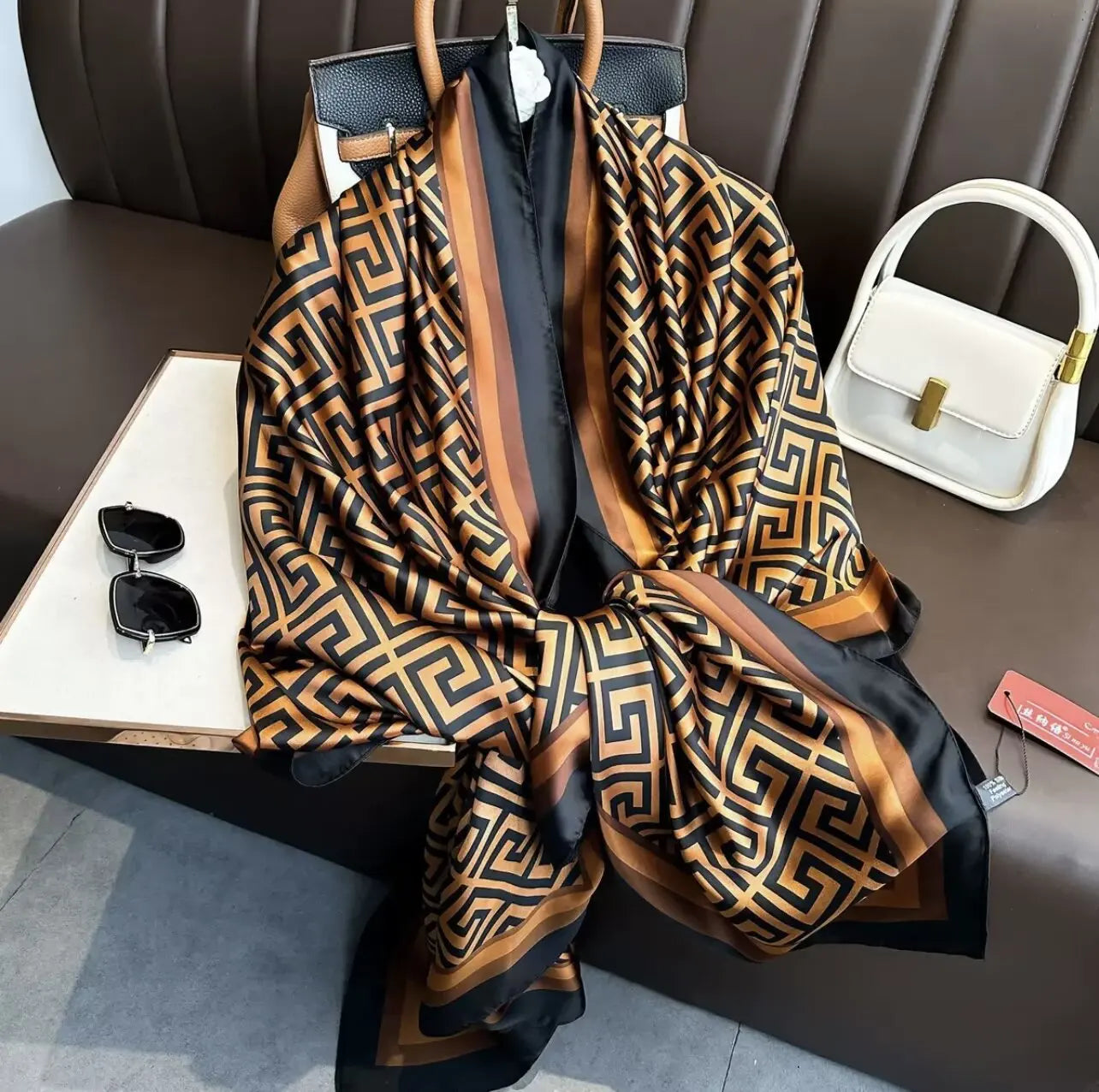 180*90cm Scarves Luxury Brand Long Silk Scarf Women Soft Shawl Wrap Muffler Hijab Bufanda Foulard Female Bandana Beach Stoles