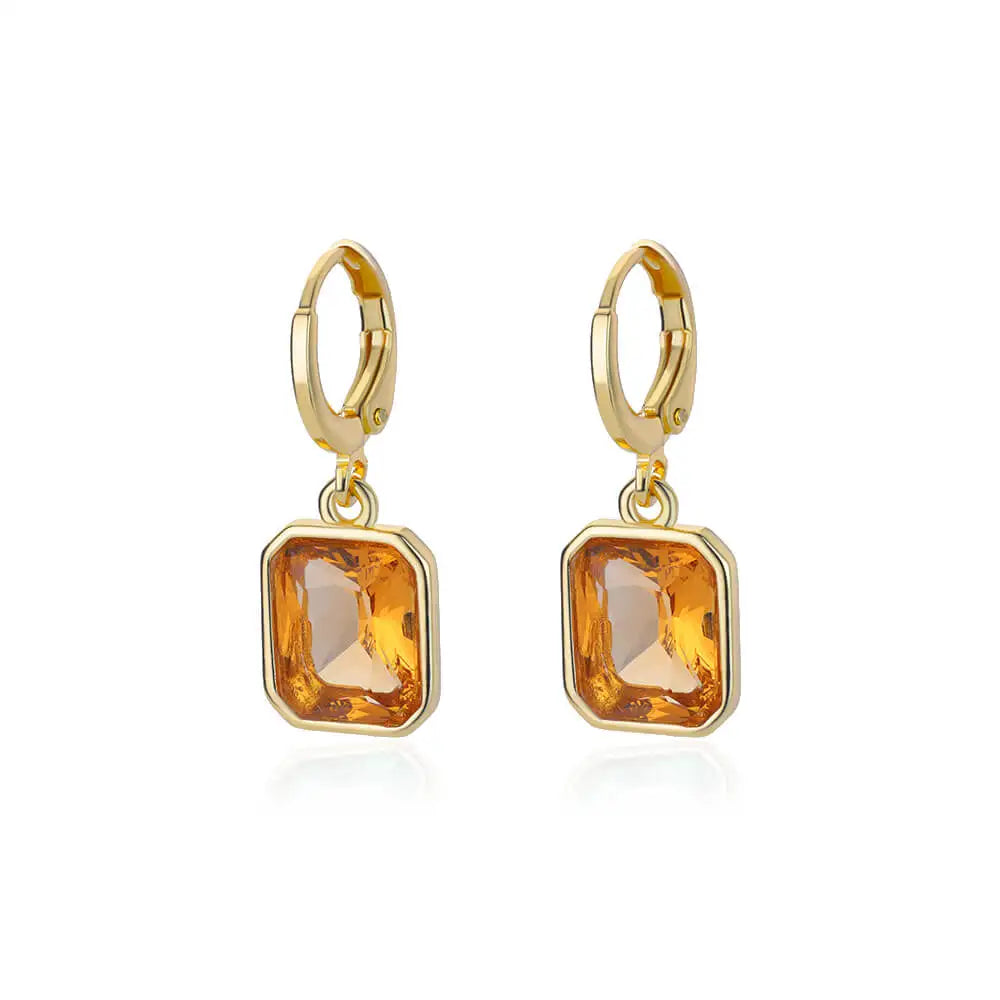 Free Shipping Zircon Geometric Earrings For Women Stainless Steel Gold Color Piercing Earring 2025 Fashion Wedding Jewelry Gift