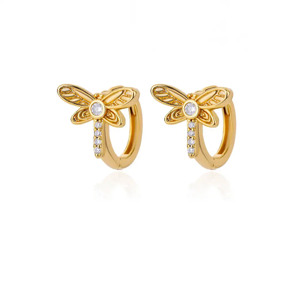 Zircon Snowflake Earrings For Women Gold Color Stainless Steel Flower Geometric Hoop Earring Aesthetic Luxury Wedding Jewerly