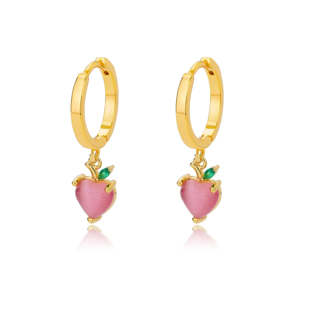 Zircon Heart Pendientes Earring For Women Stainless Steel Gold Color Piercing Earring 2025 Trend Jewelry aretes Accesorios mujer
