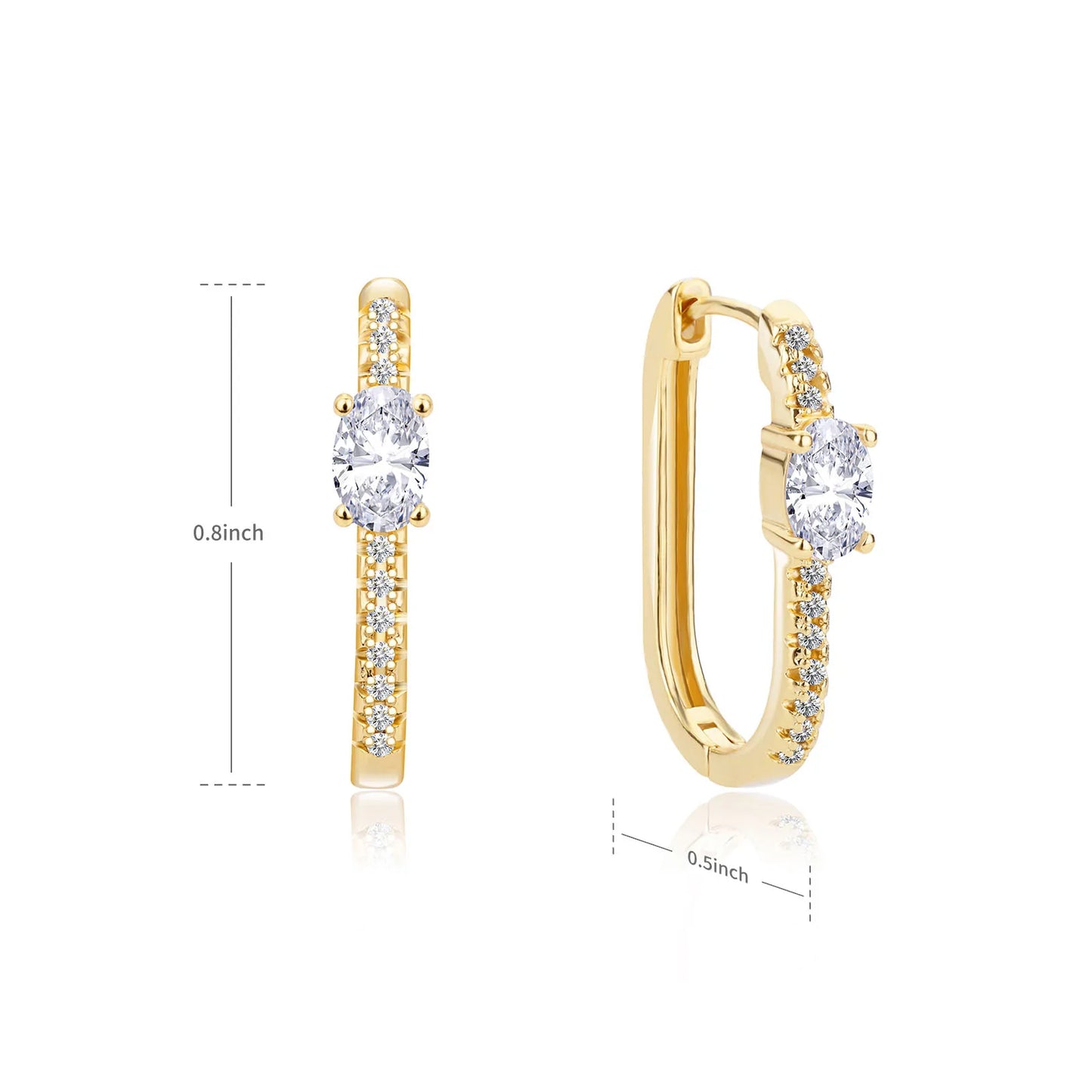 Luxruy Zircon Hoop Earrings For Women Stainless Steel Gold Color Round Hoops Earrings 2024 Trend Wedding Jewelry Freeshipping