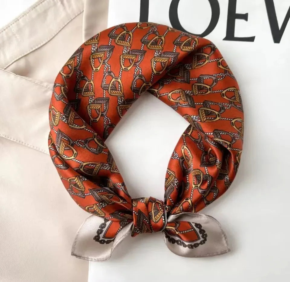 Luxury Horse  Silk Shawl Square Scarf For Women Print Hijab Summer Wraps Neckerchief Female 70*70cm Handkerchief Bandana Girl
