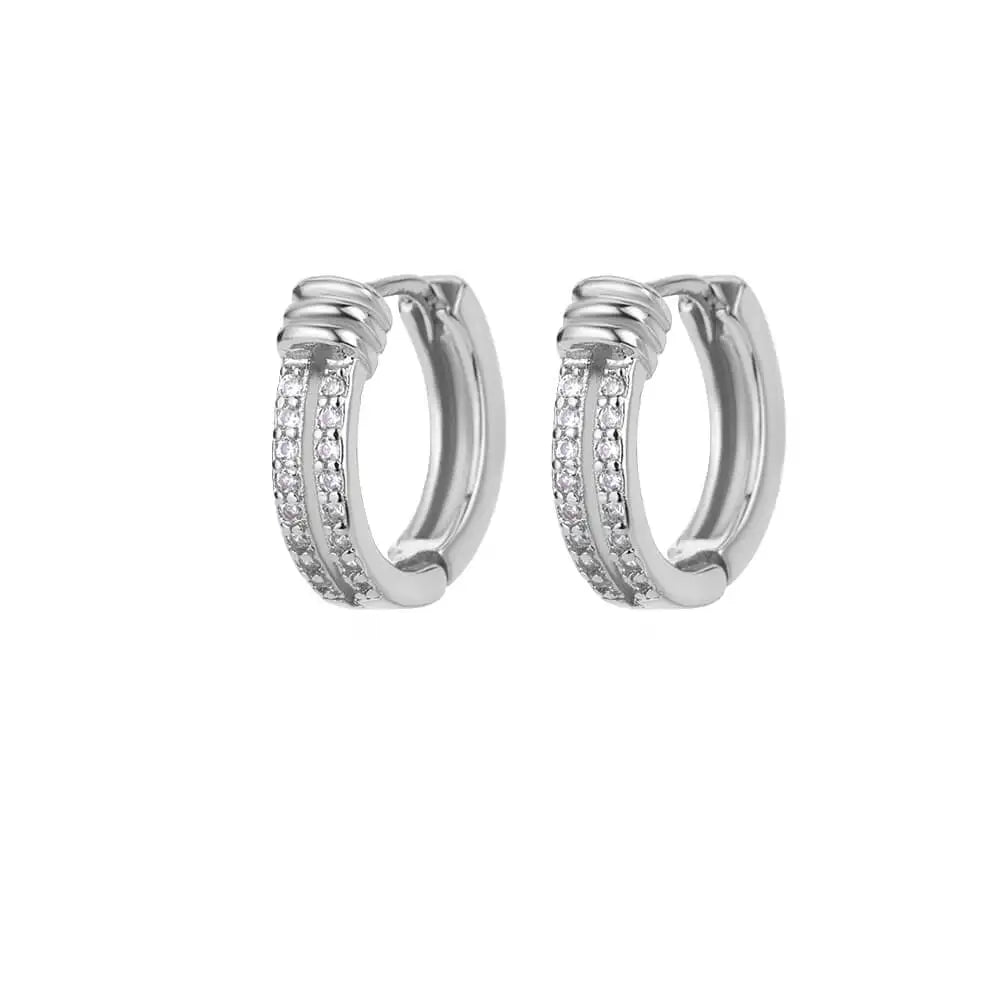 Free Shipping Zircon Geometric Earrings For Women Stainless Steel Gold Color Piercing Earring 2025 Fashion Wedding Jewelry Gift