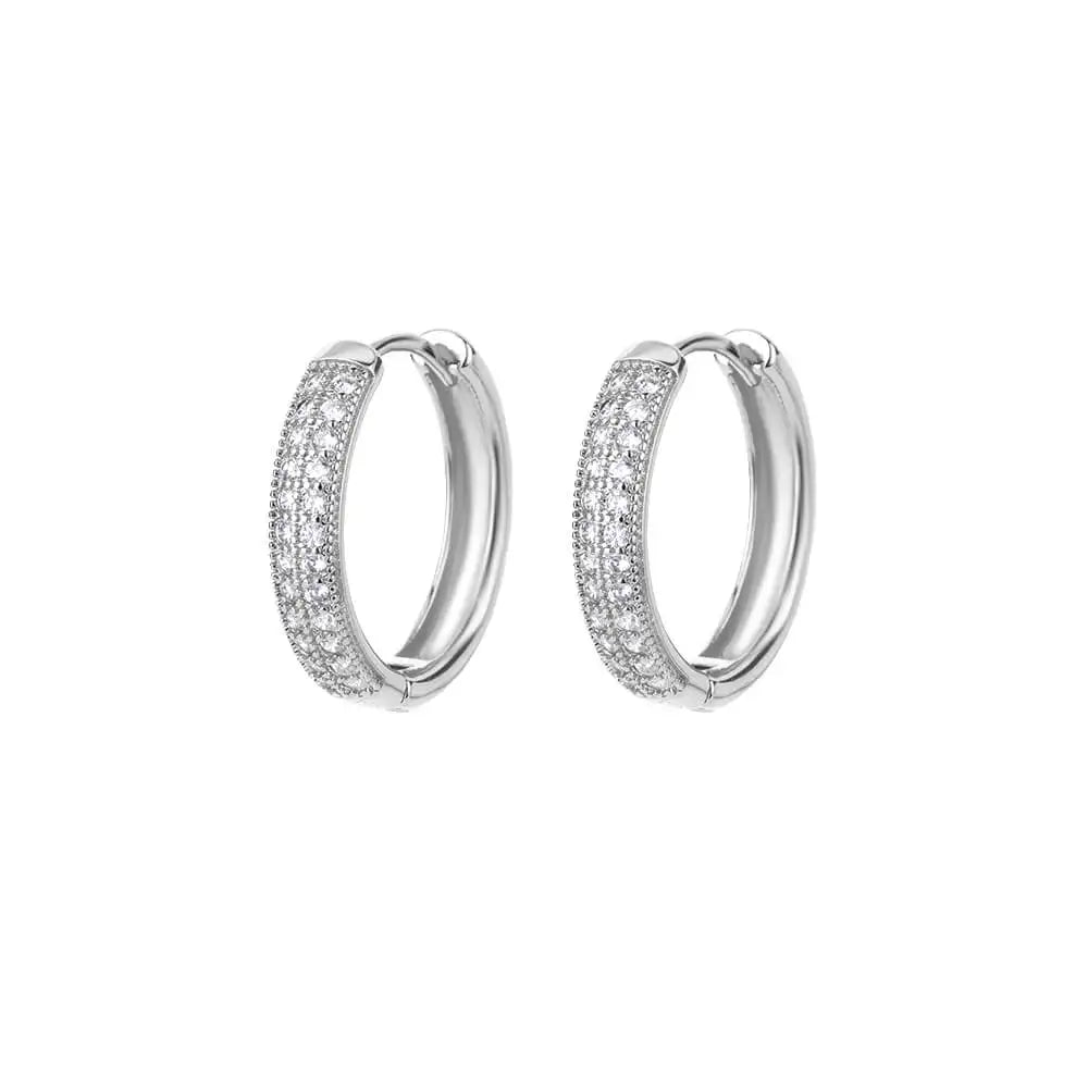 Free Shipping Zircon Geometric Earrings For Women Stainless Steel Gold Color Piercing Earring 2025 Fashion Wedding Jewelry Gift