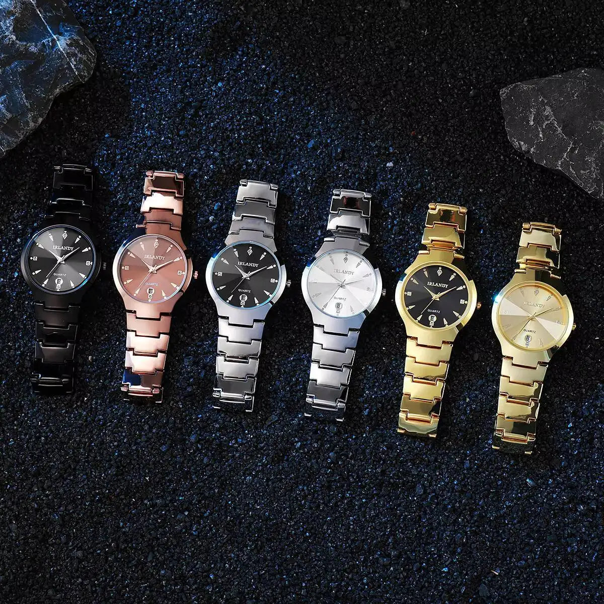 Fashion Stainless Steel Strap Men Business Watches Men's Analog Quartz Wristwatch Clock Reloj Hombre（Without Box）