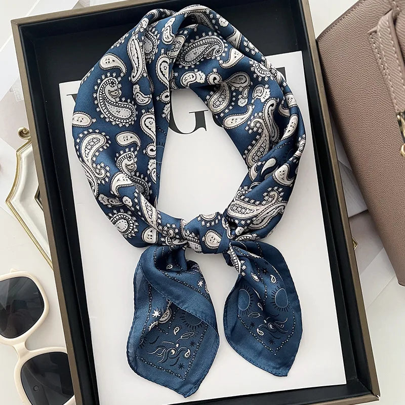 Head Scarf For Women Luxury Square Scarf Bandanna Spring/Summer Headband Hair Scarf Soft Stain Neckerchief For Dress Up you Look