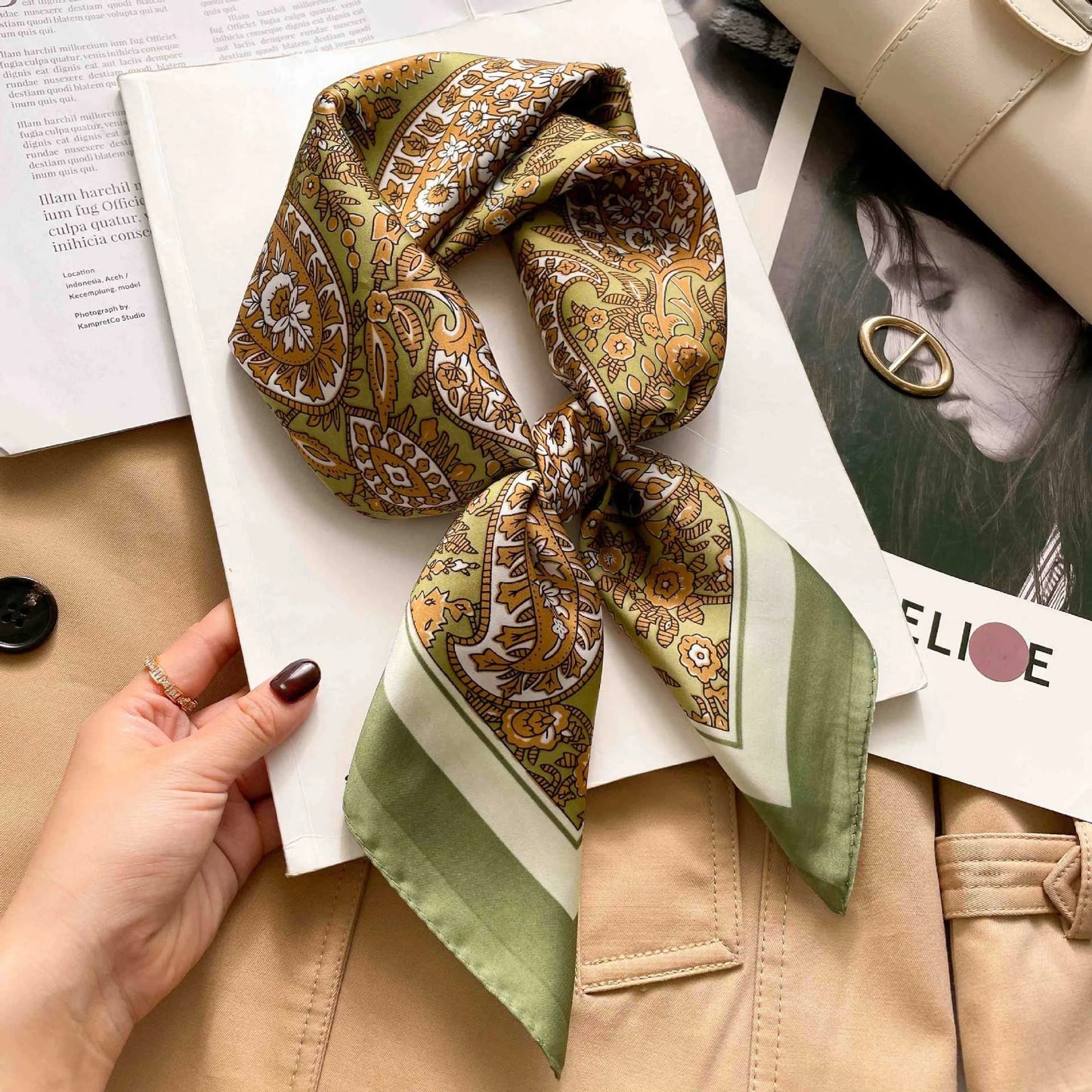 70cm Leopard Print Silk Square Scarf for Women Satin Shawl Fashion Wraps Neckerchief Female Hair Bands Ribbon Headband Bandana