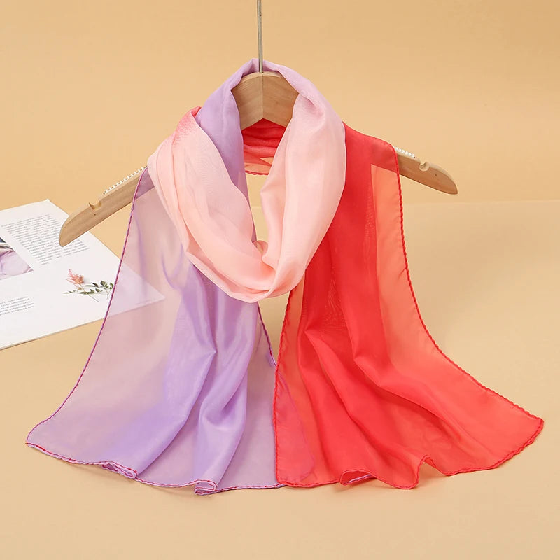 2026 New Print Chiffon Scarf Shawl Women Sunscreen Silk Scarf Turban Long Wrap Beach Travel Outdoor Accessories Trendy Headband