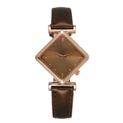 Women's Watch Elegant Rhombus Pointer Quartz Watch Retro Fashion Analog PU Leather Wrist Watch