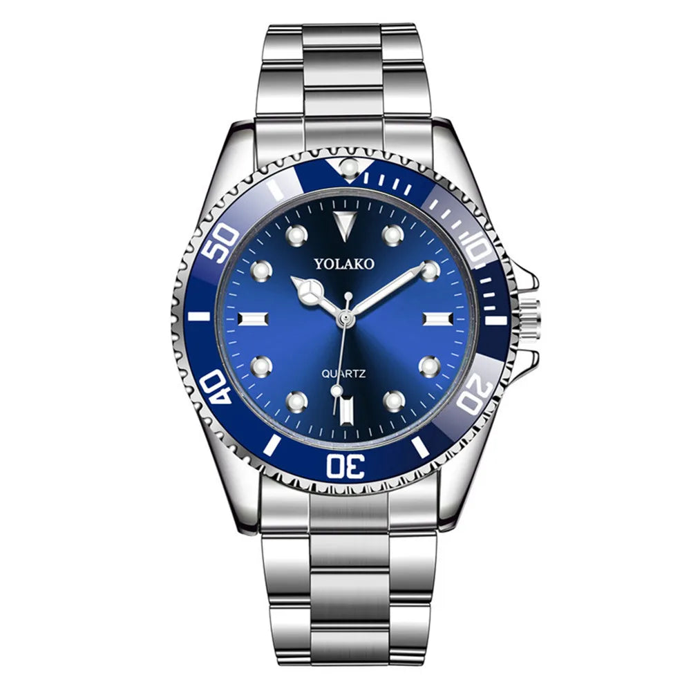 luxury brand men steel quartz business watch sports watch