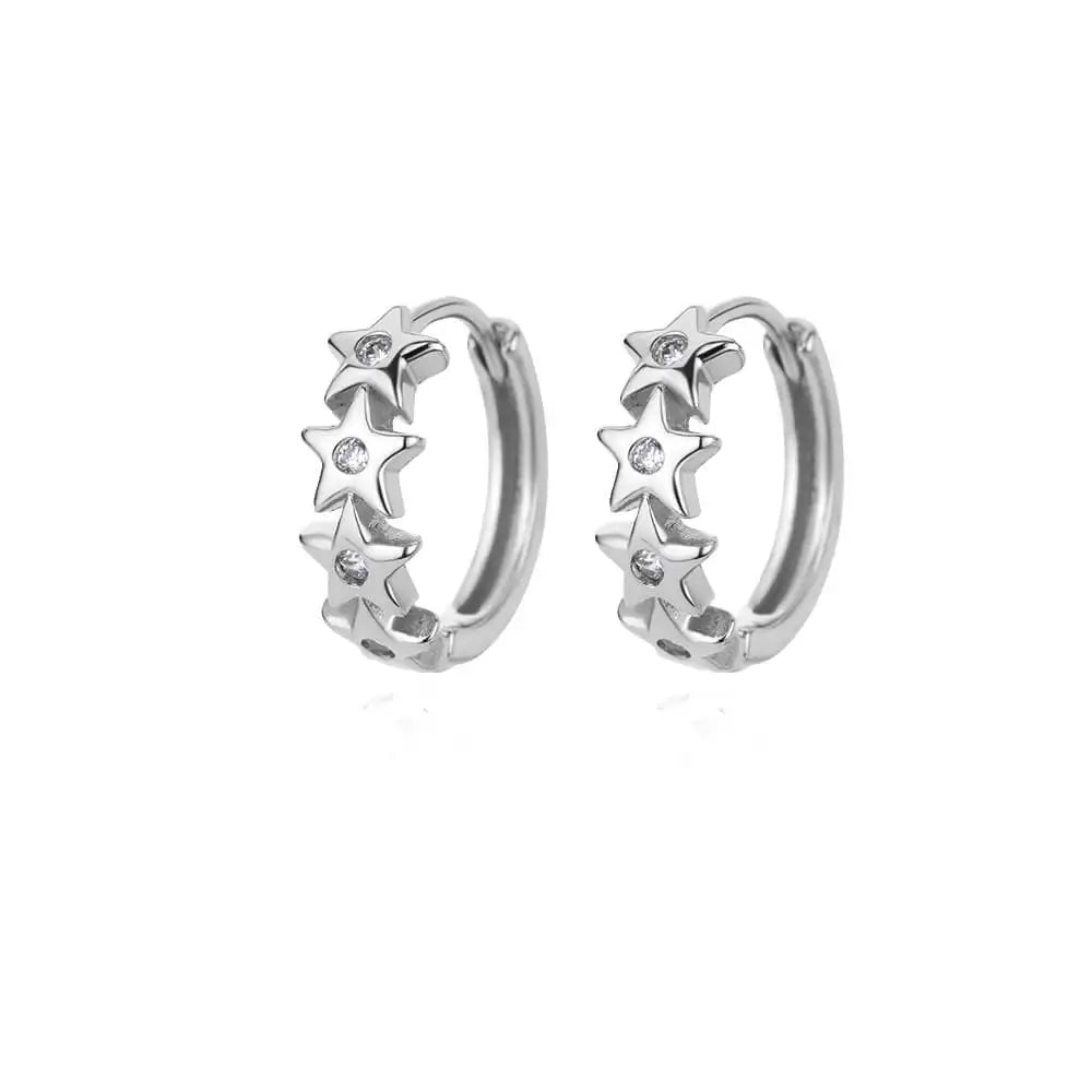 Zircon Snowflake Earrings For Women Gold Color Stainless Steel Flower Geometric Hoop Earring Aesthetic Luxury Wedding Jewerly