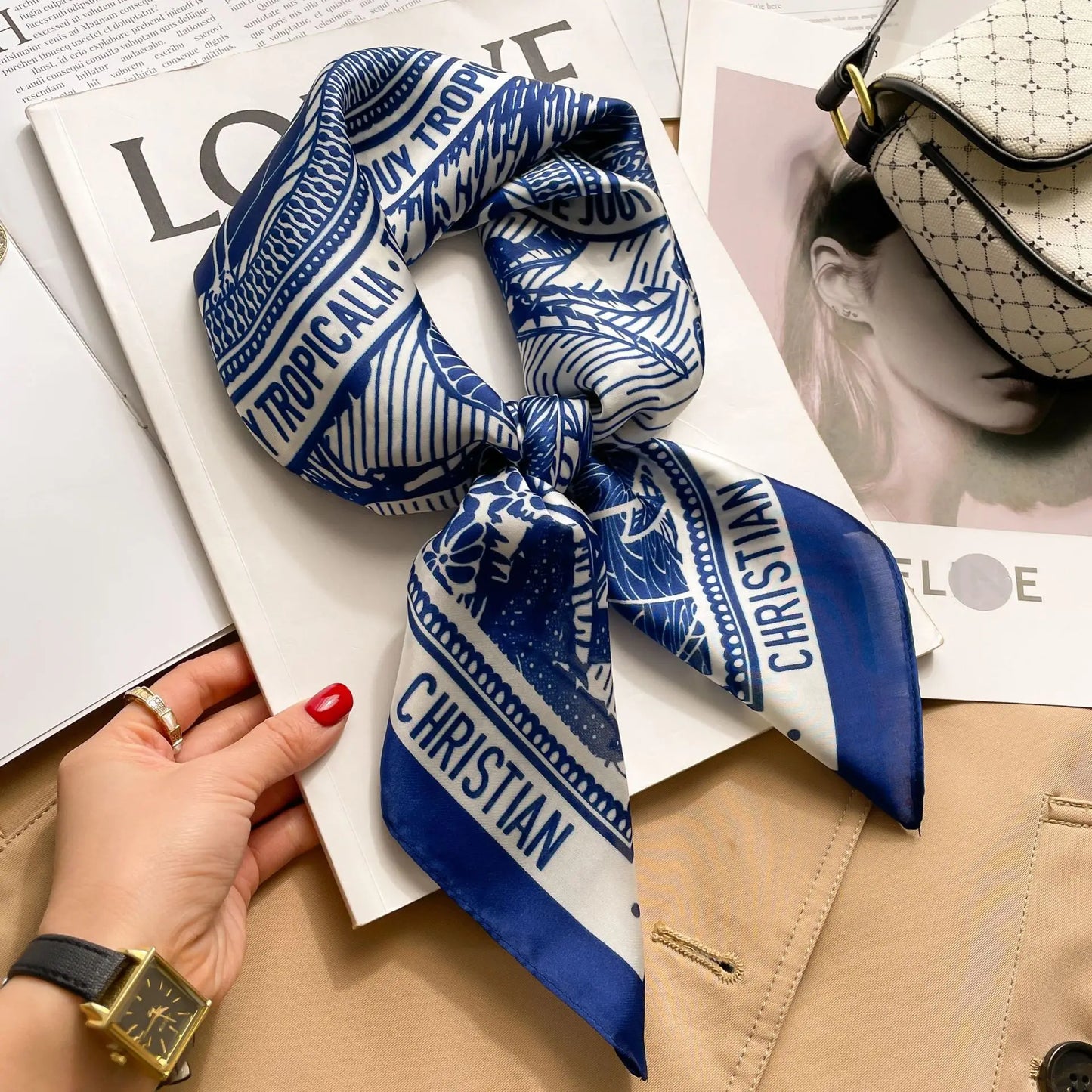 Luxury Horse  Silk Shawl Square Scarf For Women Print Hijab Summer Wraps Neckerchief Female 70*70cm Handkerchief Bandana Girl
