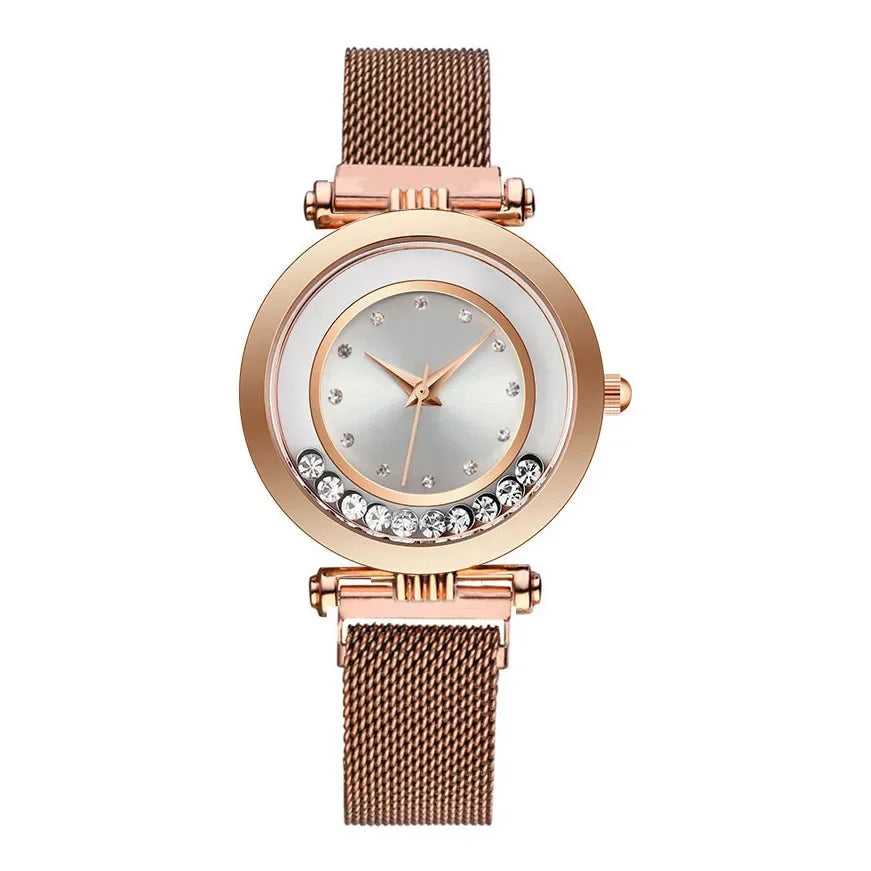 Fashion Luxury Watches for Women Stylish Elegant Strap Buckle Rhinestones Magnetite Magnet Ball Ladies Female Wrist Watch Clock
