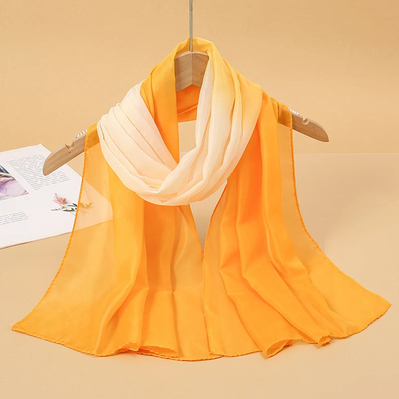 2026 New Print Chiffon Scarf Shawl Women Sunscreen Silk Scarf Turban Long Wrap Beach Travel Outdoor Accessories Trendy Headband
