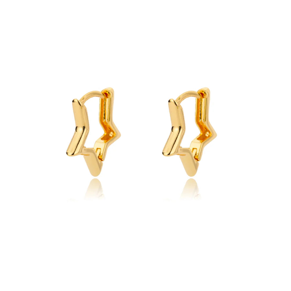 Stainless Steel Gold Plated Heart Shaped Set Zircon Stud Earrings for Women Delicate Hoops Earring Wedding Party Jewelry Gifts