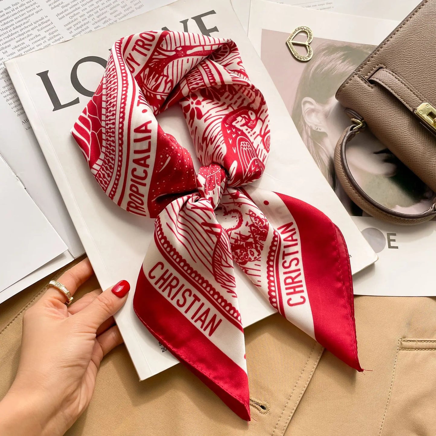 Luxury Horse  Silk Shawl Square Scarf For Women Print Hijab Summer Wraps Neckerchief Female 70*70cm Handkerchief Bandana Girl