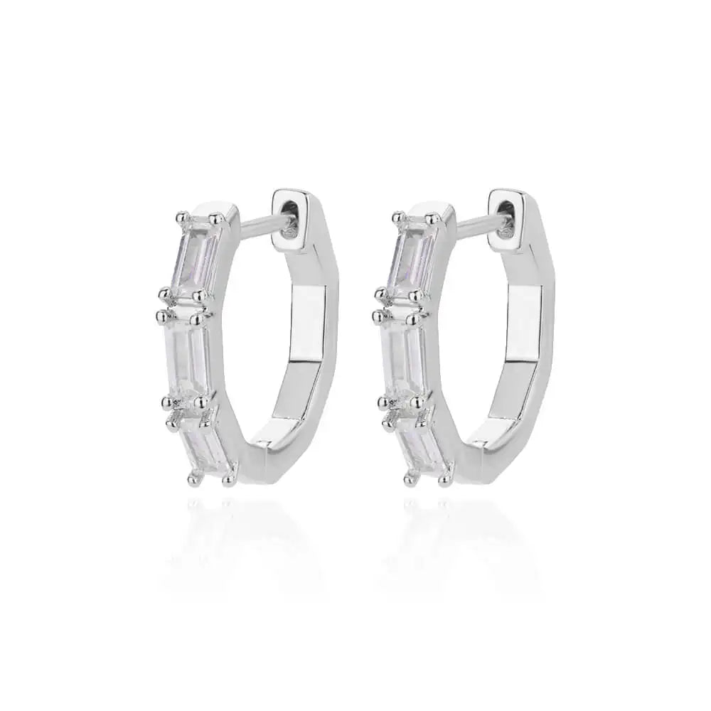 Triangle Zircon Hoop Earrings For Women Stainless Steel Earring Luxury New in Design Wedding 2023 Trending Jewelry aretes mujer