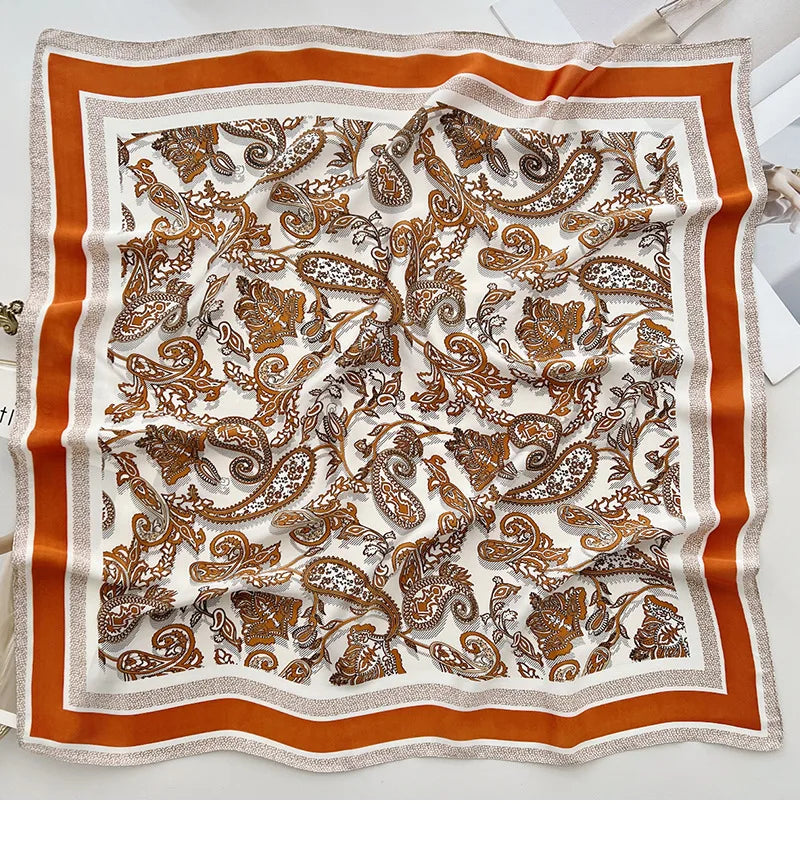 Square Scarf For Women Breathable Bandanna Luxury Headband Hair Scarf Soft Stain Neckerchief Spring/Summer Head Scarf