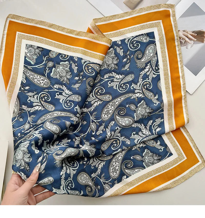 Square Scarf For Women Breathable Bandanna Luxury Headband Hair Scarf Soft Stain Neckerchief Spring/Summer Head Scarf