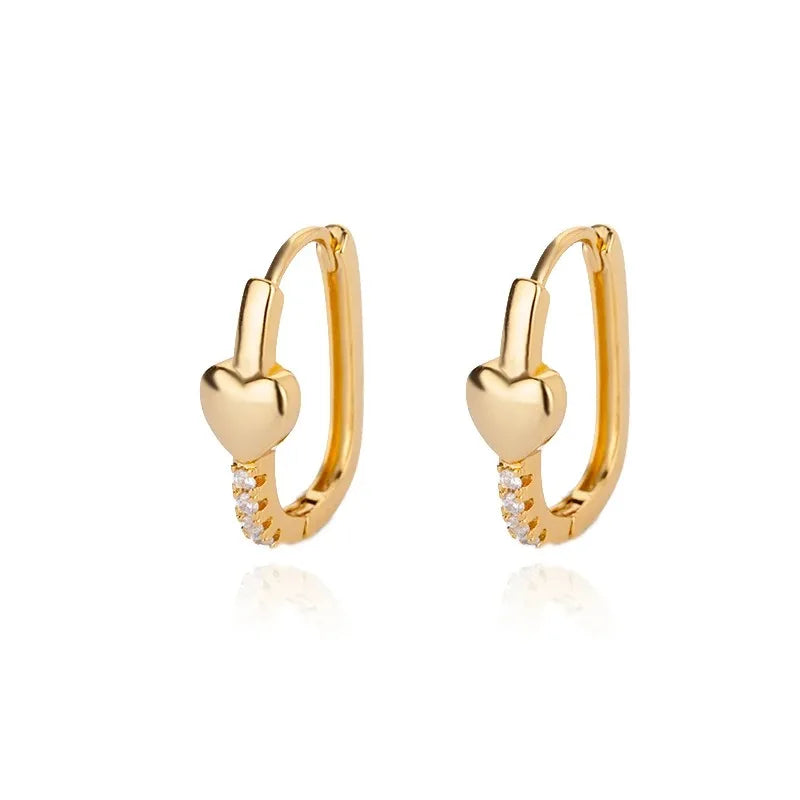 Simple Heart Drop Earrings For Women Stainless Steel Brand Fashion Ear Cuff Piercing Dangle Earring Jewelry Gifts Bijoux Femme
