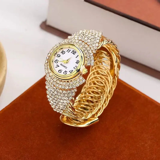 Women Gold Full Diamond Watch Ladies Wrist Watches Luxury Brand Rhinestone Women's Bracelet Watches Female Relogio Feminino