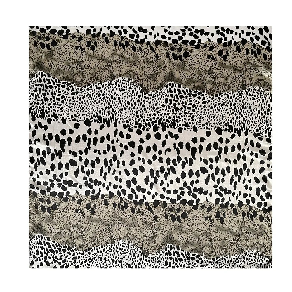 Fashion 90*90cm Square Scarf Imitation Satin Silk Leopard Printed Bandana Scarf Luxury Hip Hop Head Scarf Women