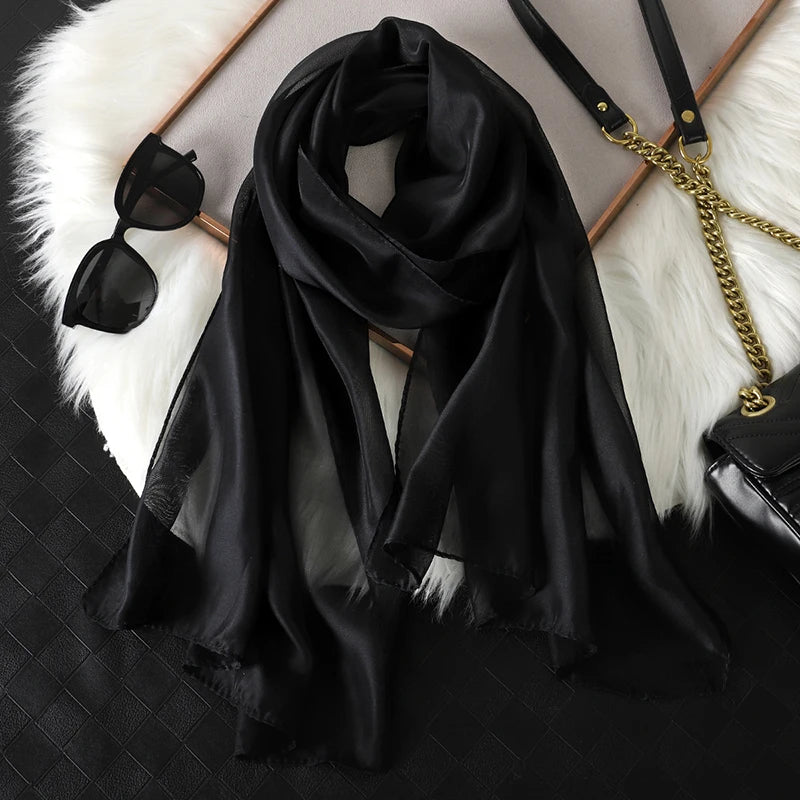 2026 New Print Chiffon Scarf Shawl Women Sunscreen Silk Scarf Turban Long Wrap Beach Travel Outdoor Accessories Trendy Headband