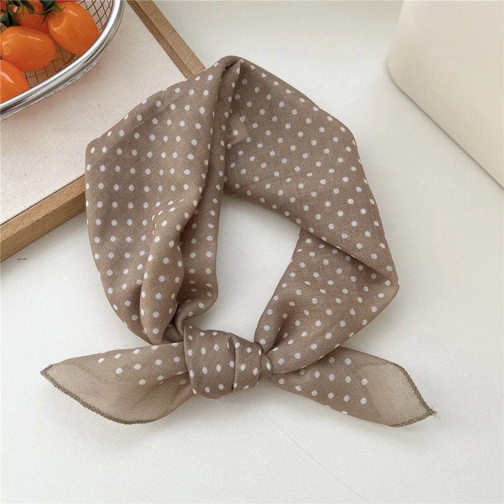 Fashion Floral Print Square Scarf Soft Handkerchief Women Hair Scarf Cotton Linen Head Scarfs Ladies Neck Scarves Summer Autumn