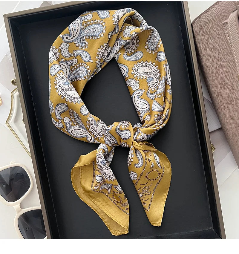 Head Scarf For Women Luxury Square Scarf Bandanna Spring/Summer Headband Hair Scarf Soft Stain Neckerchief For Dress Up you Look