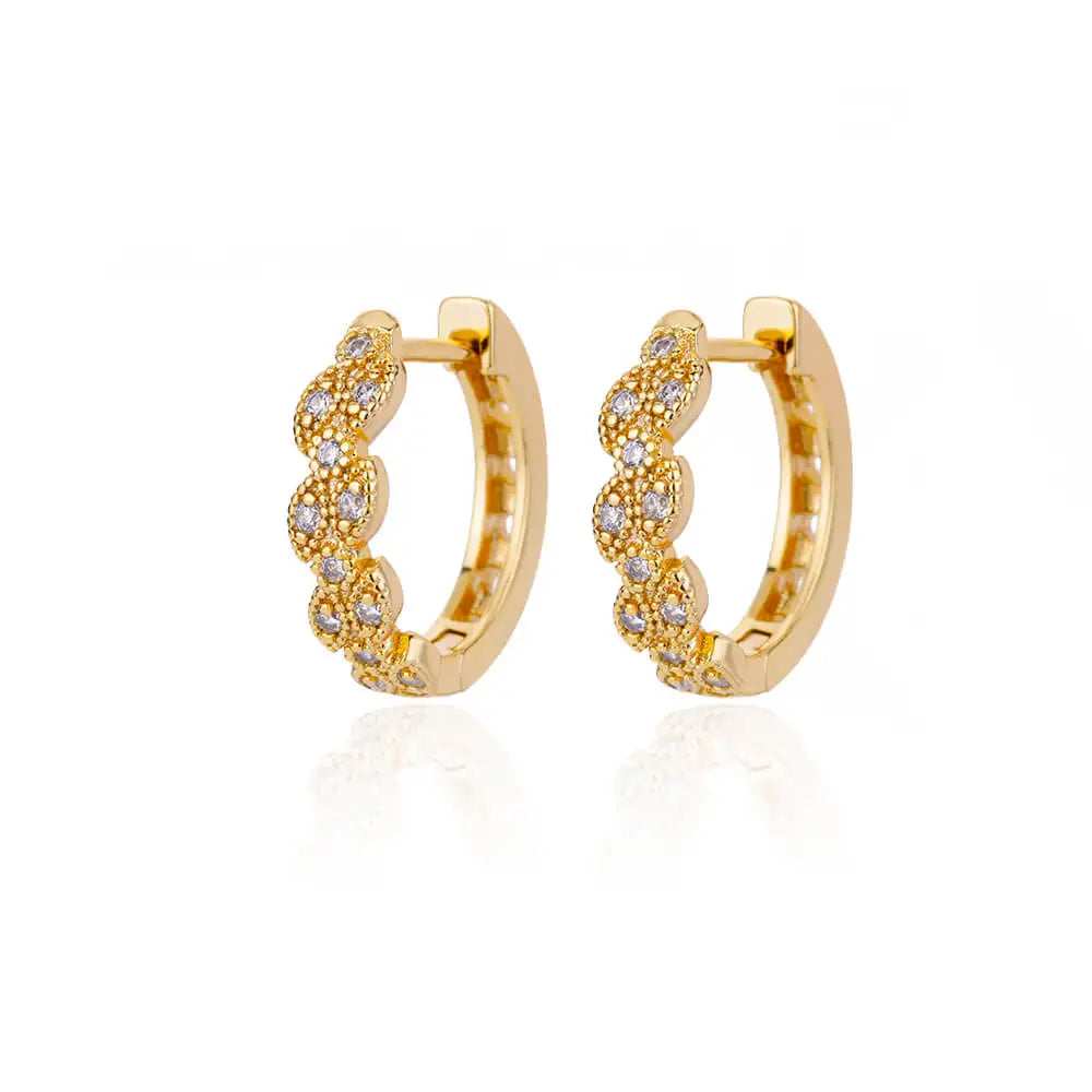 Free Shipping Zircon Geometric Earrings For Women Stainless Steel Gold Color Piercing Earring 2025 Fashion Wedding Jewelry Gift
