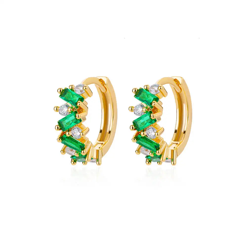 Rainbow Zircon Earring For Women Girls Stainless Steel Hoop Piercing Earring 2024 New Trend Luxury Wedding Jewelry Gift