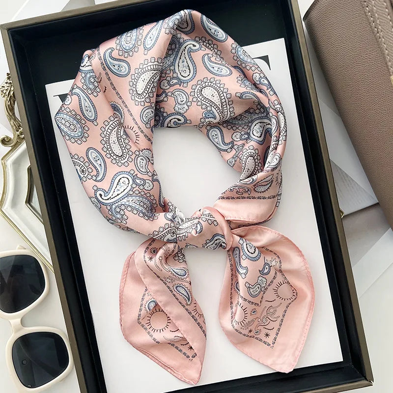 Head Scarf For Women Luxury Square Scarf Bandanna Spring/Summer Headband Hair Scarf Soft Stain Neckerchief For Dress Up you Look