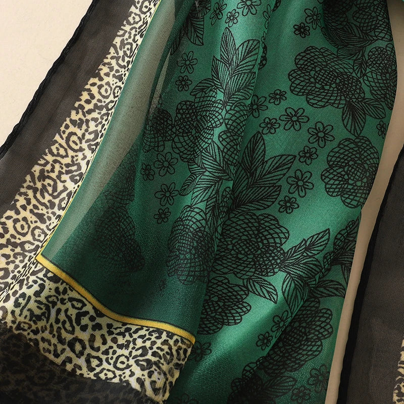 2026 New Print Chiffon Scarf Shawl Women Sunscreen Silk Scarf Turban Long Wrap Beach Travel Outdoor Accessories Trendy Headband