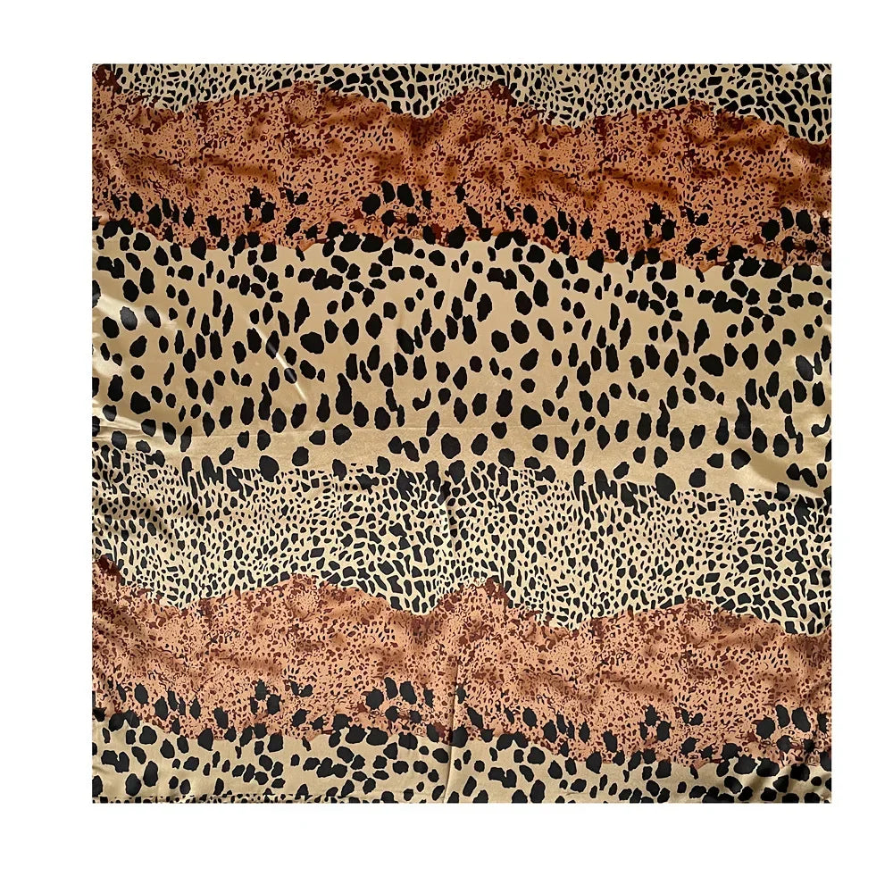 New Leopard Print Silk Scarf Women's Headscarf European and American 90cm * 90 Shawl
