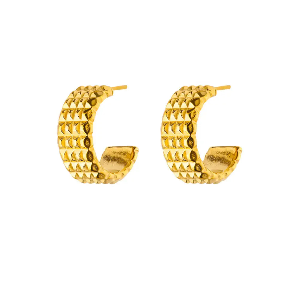 Trendy C-Shape Earrings For Women Stainless Steel Geometric Piercing Stud Earring 2024 New Fashion Party Jewelry Accessories